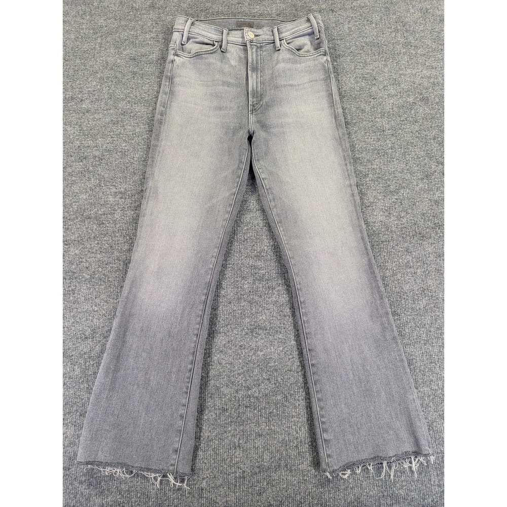 Mother The Hustler Ankle Fray Jeans Daytona Nights Grey Flare 28 1117-651